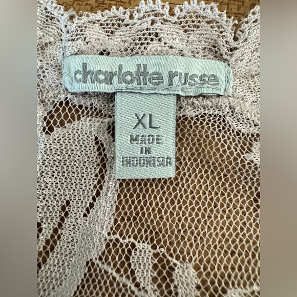 NWOT Women’s Charolette Russe Y2K Inspired Floral Lace Sheer Cottagecore Top - Picture 7 of 9